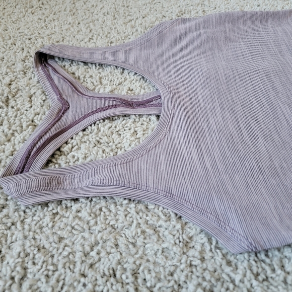 Lululemon Lilac Striped Racerback Crop Tank - Picture 3 of 8